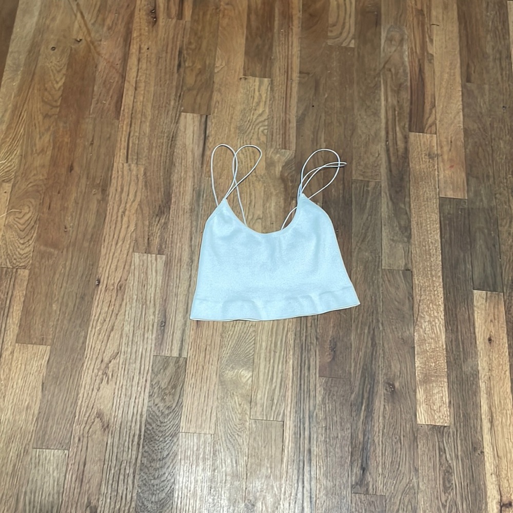 Boot Barn White Cropped 2 Strap Tank